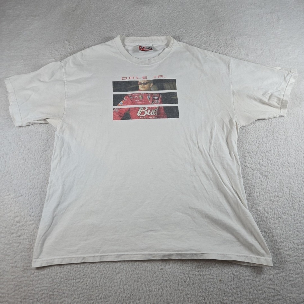 Vintage Dale Earnhardt Jr. NASCAR T-shirt Size Large White